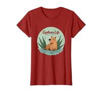 Capibara Life: Sin Prisa, Sin EstrÈs | FilosofÌa Relajada Camiseta, Mujer, Arándano, XS