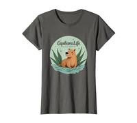 Capibara Life: Sin Prisa, Sin EstrÈs | FilosofÌa Relajada Camiseta, Mujer, Asfalto, XS