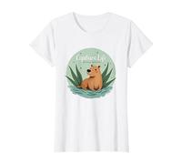 Capibara Life: Sin Prisa, Sin EstrÈs | FilosofÌa Relajada Camiseta, Mujer, Blanco, S
