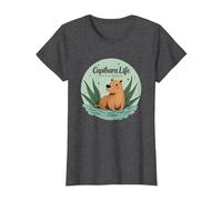 Capibara Life: Sin Prisa, Sin EstrÈs | FilosofÌa Relajada Camiseta, Mujer, Jaspeado Oscuro, M