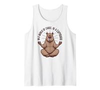Capibara Meditante Pacífico | Divertido Lindo Animal Zen Yoga Camiseta sin Mangas