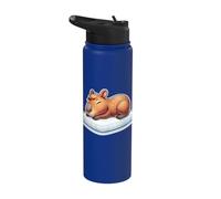 Capibara para dormir Cozy Mujeres Hombres Perezoso y Lindo Capibara Stainless Steel Insulated Water Bottle