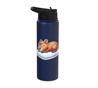 Capibara para dormir Cozy Mujeres Hombres Perezoso y Lindo Capibara Stainless Steel Insulated Water Bottle