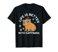 Capibara para mujeres, niñas, hijas, la vida es mejor con capy Camiseta