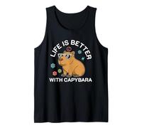 Capibara para mujeres, niñas, hijas, la vida es mejor con capy Camiseta sin Mangas