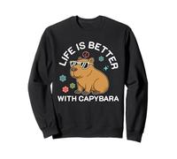 Capibara para mujeres, niñas, hijas, la vida es mejor con capy Sudadera