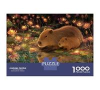 Capibara Puzzle 1000 Piezas De Madera para Hombres Mujeres Mayores Animales Adorables Rompecabezas Imposible Mejor Regalo 38x26cm/1000pcs