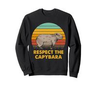 Capibara Respeto Meme Retro Roedor Vida Silvestre Humor Arte Sudadera
