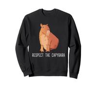 Capibara Respeto Meme Retro Roedor Vida Silvestre Humor Arte Sudadera