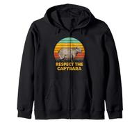 Capibara Respeto Meme Retro Roedor Vida Silvestre Humor Arte Sudadera con Capucha