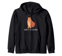Capibara Respeto Meme Retro Roedor Vida Silvestre Humor Arte Sudadera con Capucha