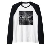 Capibara Selfie con ovnis extraños Camiseta Manga Raglan
