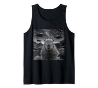 Capibara Selfie con ovnis extraños Camiseta sin Mangas