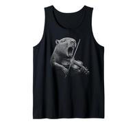 Capibara Tocando Violín Violinista Amante Animal Camiseta sin Mangas