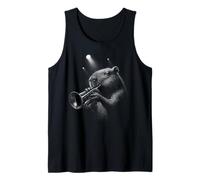 Capibara Tocar Trompeta Jazz Música Amante de los animales Camiseta sin Mangas
