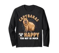 Capibaras Make Me Happy You Not So Much Funny Animal Joke Manga Larga