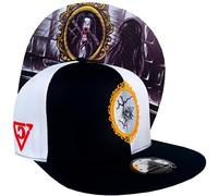 Capiche [99+ Designs] Gorra Snapback Blanco y Negro, Bloody Mary, para Gamers Hombres, de Gaming, Espejo Roto, Chica Espeluznante, Horror, Fantasma, Construcción Robusta