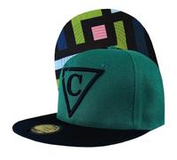Capiche [99+ Designs] Sombrero Snapback Verde, The Square, para Mujeres, de Sol Gorra Verde Oscuro, Visera Negra, Patrón Geométrico Cuadrado