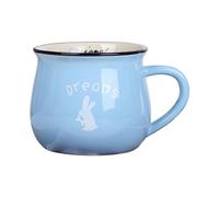 CAPIJIONG Taza de cerámica creativa japonesa Big Belly para horno microondas disponible desayuno leche café taza azul cielo 350ml/12oz