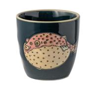 CAPIJIONG Taza de cerámica pintada a mano, estilo japonés, 150-200 ml, diseño de pez globo gordo