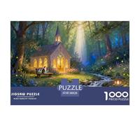 Capilla del Bosque Puzzle De Madera Impermeable Puzzles De 1000 Piezas para Adultos Imposible Rompecabezas Juegos Educativos