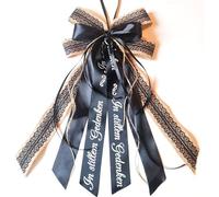 CaPiSo 20 x 35 cm sin manualidades de yute sin manualidades, lazo de satén, lazo de luto, lazo de coche, lazo para tumba, funeral, corona, ramo de luto, encaje