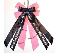 CaPiSo 20 x 35 cm sin manualidades, lazo de yute, sin manualidades, lazo de satén, lazo de luto, lazo de coche, lazo para tumba, funeral, corona, ramo de luto (escritura de tristeza, rosa)