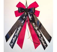 CaPiSo 20 x 35 cm sin manualidades, lazo de yute, sin manualidades, lazo de satén, lazo de luto, lazo de coche, lazo para tumba, funeral, corona, ramo de luto (escritura de tristeza rojo)