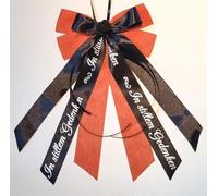 CaPiSo 20 x 35 cm sin manualidades, lazo de yute, sin manualidades, lazo de satén, lazo de luto, lazo de coche, lazo para tumba, funeral, corona, ramo de luto, color naranja