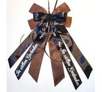 CaPiSo 20 x 35 cm sin manualidades, lazo de yute, sin manualidades, lazo de satén, lazo de luto, lazo de coche, lazo para tumba, funeral, corona, ramo de luto (escritura de tristeza, marrón)