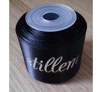CaPiSo Cinta de luto, 5 m, 40 mm de ancho con escritura plateada, personalizada, para lazo, luto, lazo, cinta conmemorativa, funeral, urna funeraria, decoración para tumbas (5 m)