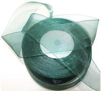 CaPiSo Cinta de organza de 45 m, 40 mm de ancho, 4 cm de ancho, cinta de organza para regalo, boda, Navidad (verde oscuro)