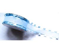 CaPiSo - Cinta decorativa de organza con corazón (10 m), azul claro, 40 mm