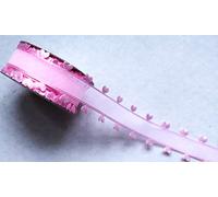 CaPiSo - Cinta Decorativa de Organza con Corazón, Cintas Decorativas Tela (10 m), Rosa, 40 mm