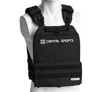 CAPITAL SPORTS Battlevest 2.0 - Chaleco lastrado, Cintas Velcro, Chaleco Peso Entrenamiento, Chaleco de Peso, Cable desenganche rápido, Transpirable, 2 x 4 kg (8 kg), Negro