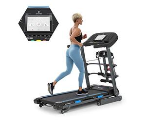Capital Sports Pacemaker F120 - Cinta de correr electrica Ergometrica, Motor 2HP, 4P-AntiShock Suspension, Maquina de correr Lubrication System, LowNoise-FX Drive, AUX, USB, SD, Estacion masaje, Negro