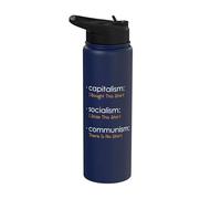 Capitalismo Socialismo Comunismo Libertario Economía Libertaria Libertad Stainless Steel Insulated Water Bottle