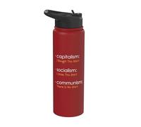Capitalismo Socialismo Comunismo Libertario Economía Libertaria Libertad Stainless Steel Insulated Water Bottle