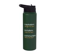 Capitalismo Socialismo Comunismo Libertario Economía Libertaria Libertad Stainless Steel Insulated Water Bottle