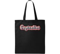 Capitalist Pink Bubble Logo - Bolsa de algodón ecológico natural, color negro, Black, Talla única