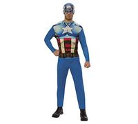 Capitan América Rubies Disfraz Clásico para adultos, Jumpsuit impreso con máscara, Licencia Oficial Marvel para fiestas, cosplay, despedidas de soltero y Carnaval