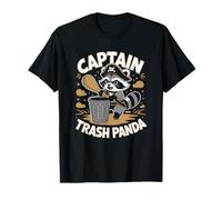 Capitán Basura Panda Mapache Pirata Vela Náutica Camiseta
