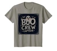 Capitán de Boo Crew: Espeluznante líder del escuadrón Fantasma de Halloween Camiseta, Niños, Pizarra, 12 años