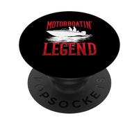 Capitán de lancha a Motor Legend Motor Boat PopSockets PopGrip Adhesivo