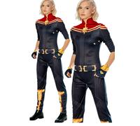 Capitán Marvel Adultos Superhéroe con Licencia Disfraz Mujer Conjunto
