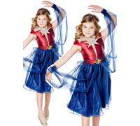 Capitán Marvel Vestido Niña con Licencia Disfraz Niños Día Del Libro Conjunto