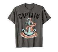 Capitán Navegando con Ancla Velero Barco Conducción Náutica Camiseta