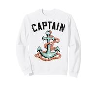 Capitán Navegando con Ancla Velero Barco Conducción Náutica Sudadera