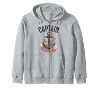 Capitán Navegando con Ancla Velero Barco Conducción Náutica Sudadera con Capucha