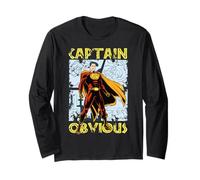 Capitán Obvio - Divertido diseño de superhéroe Estilo cómic Retro Manga Larga